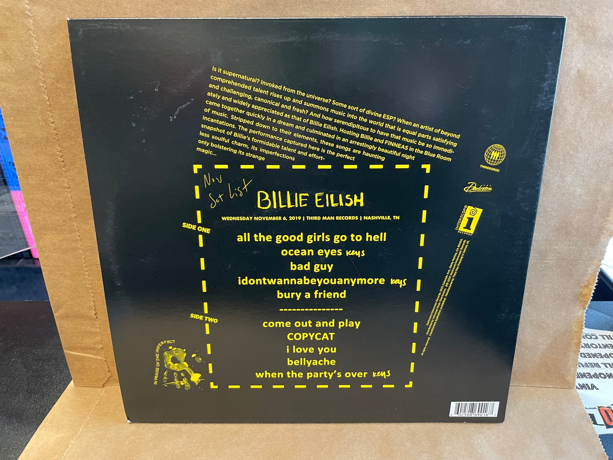 BILLIE EILISH - LIVE AT THIRD MAN RECORDS (USED VINYL)